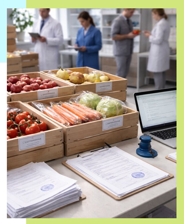 Сертификация овощей и фруктов в Нефтекамске от 8728 р. | Алешин-Нтк