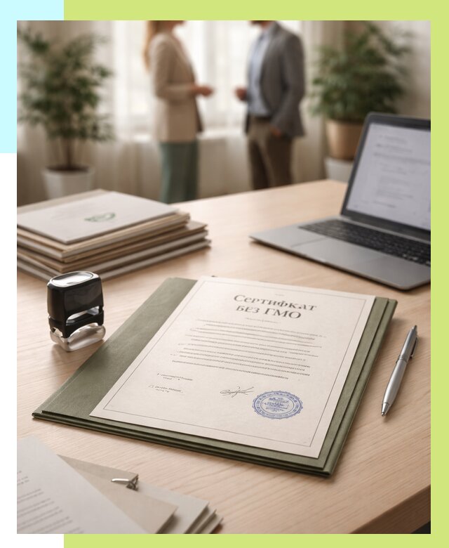 Сертификат без ГМО в Нефтекамске от 7701 р. оформить срочно Алешин-Нтк